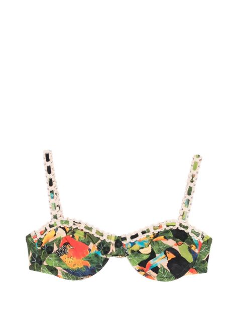 FARM Rio bird-print underwire bikini top - Green - zdjęcie produktu nr 1
