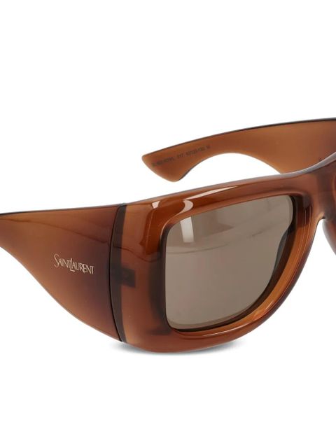 Saint Laurent rectangle-frame sunglasses - Brown