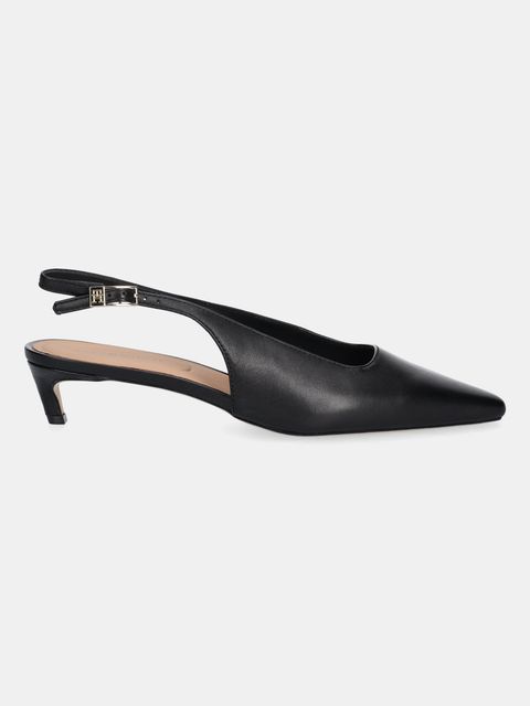Tommy Hilfiger szpilki skórzane SQUARED TOE KITTEN SLINGBACK - zdjęcie produktu nr 1