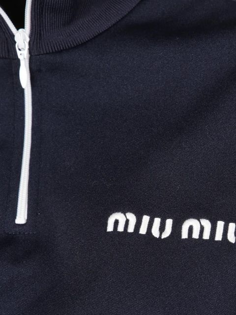 Miu Miu quarter-zip cropped vest - Blue