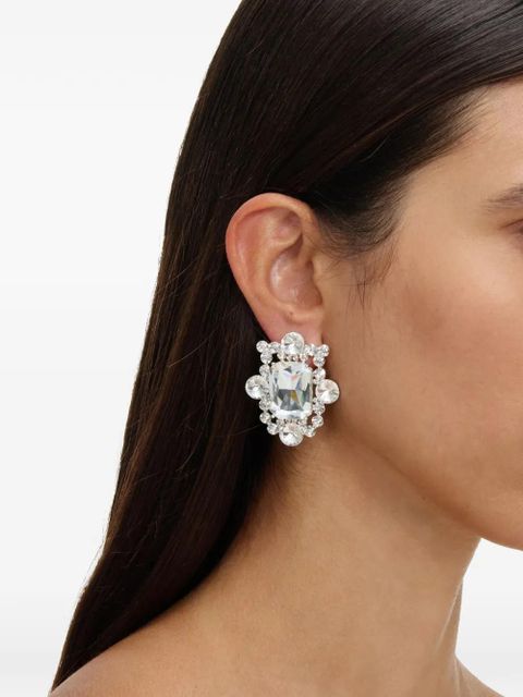Self-Portrait crystal cluster statement earrings - Silver - zdjęcie produktu nr 2