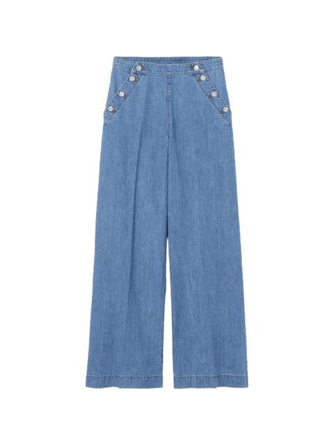 Claudie Pierlot buttoned wide-leg jeans - Blue - zdjęcie produktu nr 1