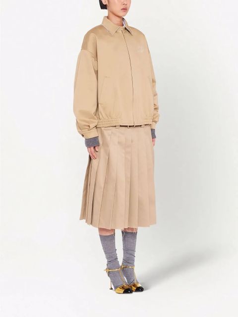 Miu Miu oversized cotton blouson jacket - Neutrals
