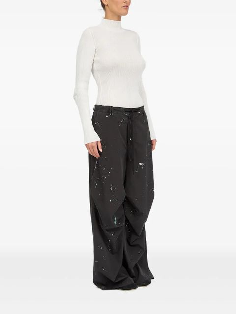 MM6 Maison Margiela paint-splatter trousers - Black - zdjęcie produktu nr 2