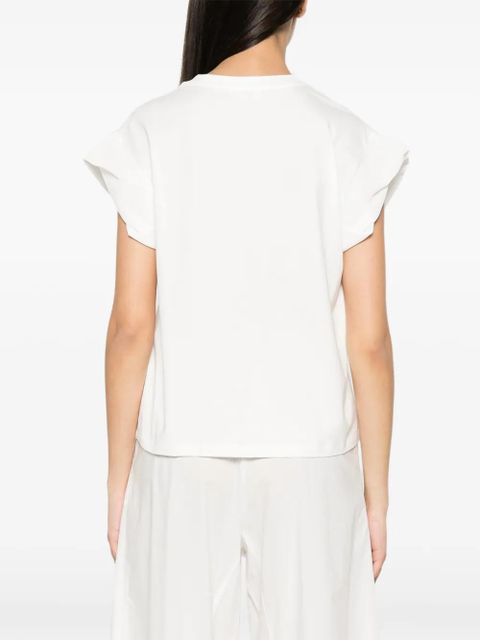 TWINSET logo-embroidered cap-sleeve T-shirt - White