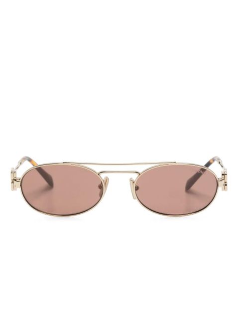 Miu Miu Eyewear oval-frame sunglasses - Gold - zdjęcie produktu nr 1