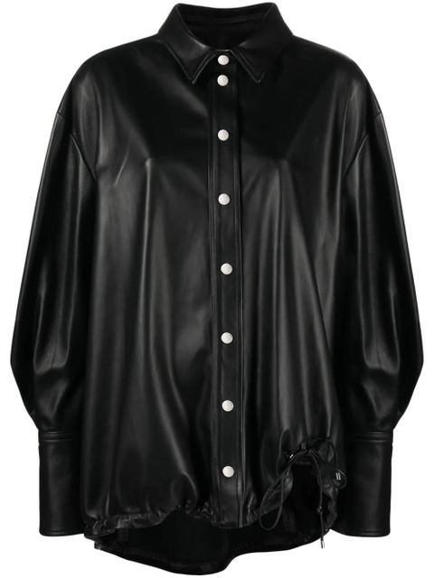 The Attico leather shirt jacket - Black - zdjęcie produktu nr 1