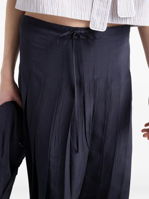 Prada pleated silk midi-skirt - Blue