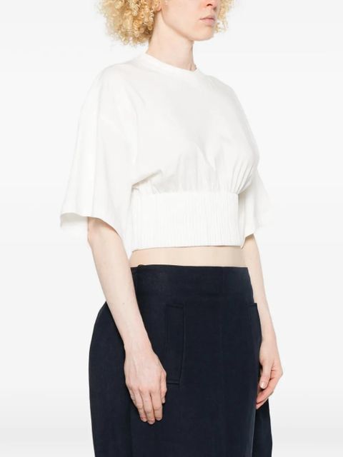 Sportmax Spxfosco ribbed-hem T-shirt - White