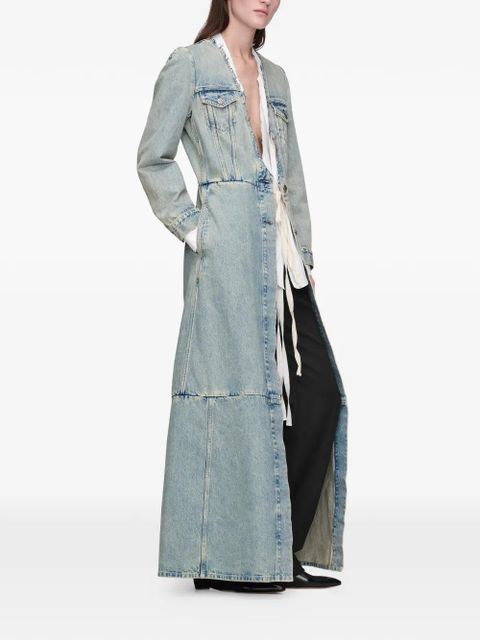 Maison Margiela patchwork tie-detail coat - Blue