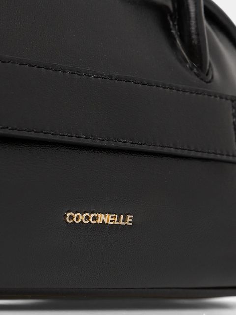 Coccinelle torebka skórzana PAKI SHINY SMOOTH kolor czarny E1 U4B 12 02 01