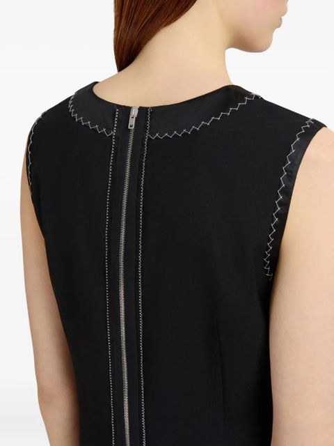 Marni stitched-detail sleeveless midi dress - Black