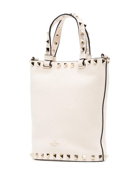 Valentino Garavani Rockstud leather crossbody bag - Neutrals