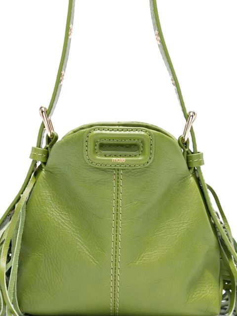 Maje mini Miss M fringed tote bag - Green