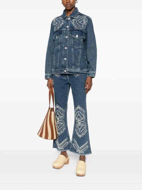FARM Rio embroidered fringed jeans - Blue - zdjęcie produktu nr 2