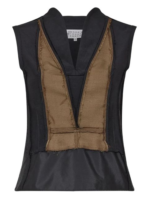 Maison Margiela two-tone top - Black - zdjęcie produktu nr 1