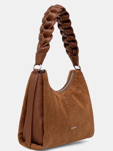 Coccinelle torebka zamszowa BOHEME SUEDE BIMATERIAL kolor brązowy E1.P6P.13.03.01