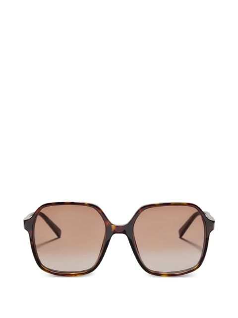 VALENTINO GARAVANI EYEWEAR rectangular acetate sunglasses - Brown - zdjęcie produktu nr 1