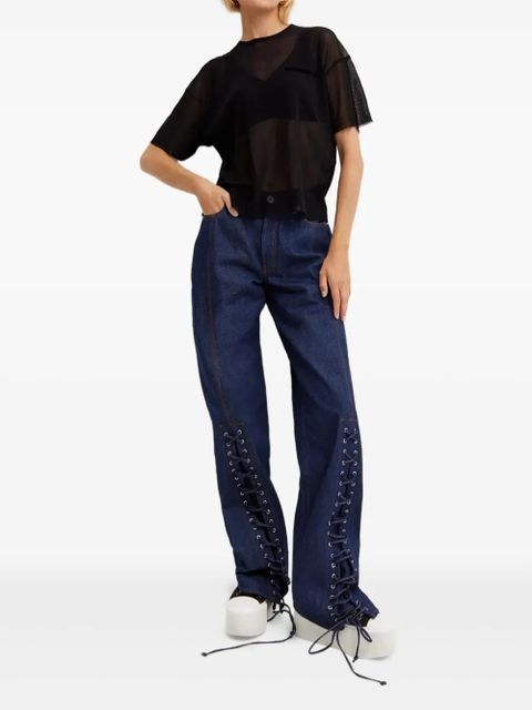 Jean Paul Gaultier short-sleeves tulle T-shirt - Black