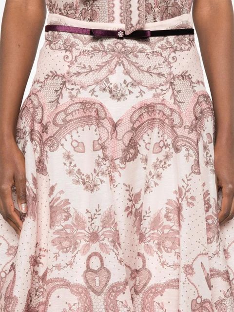 ZIMMERMANN Crush flared midi skirt - Pink - zdjęcie produktu nr 2