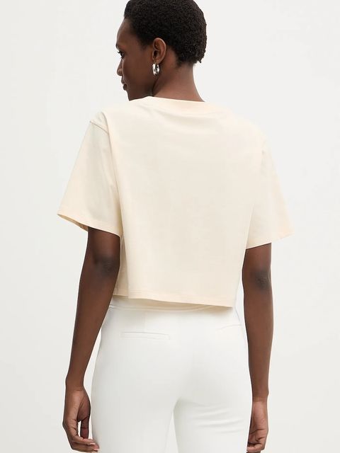 Patrizia Pepe t-shirt bawełniany damski kolor beżowy 8M1798 J387