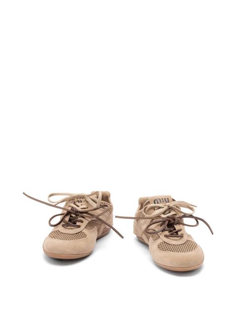Miu Miu Gymnasium lace-up sneakers - Neutrals
