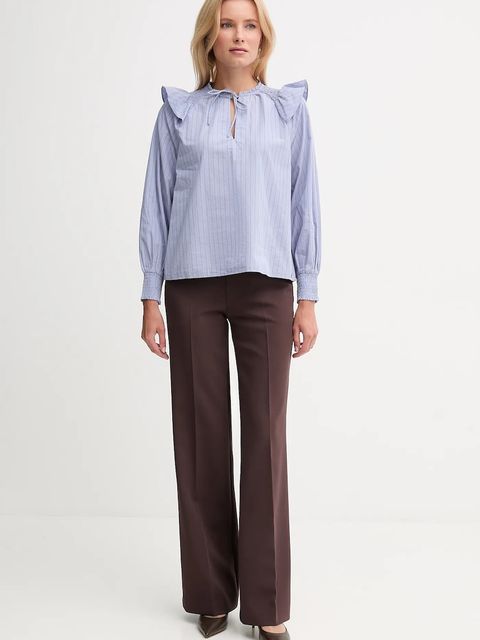 Pepe Jeans bluzka bawełniana damska kolor niebieski wzorzysta PL3051254