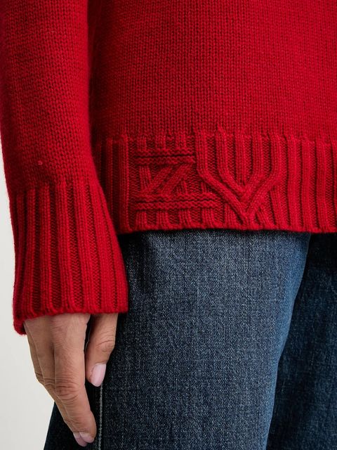 ZADIG&VOLTAIRE sweter kaszmirowy damski kolor czerwony ciepły z golfem KWSW02793