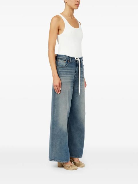 MM6 Maison Margiela drawstring-waistband wide-leg jeans - Blue