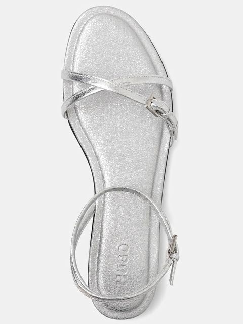 HUGO sandały Tayna damskie kolor srebrny 50542079