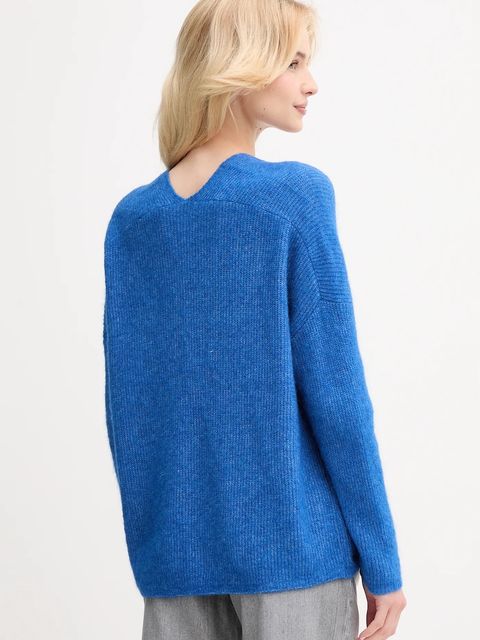 Mos Mosh sweter wełniany damski kolor niebieski - zdjęcie produktu nr 2