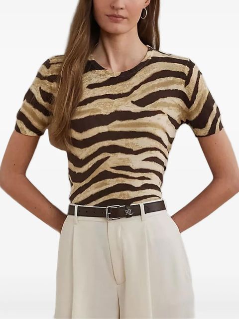 Lauren Ralph Lauren zebra-print short-sleeve top - Neutrals - zdjęcie produktu nr 1