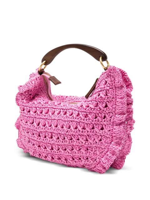 TWINSET ruffled woven tote bag - Pink