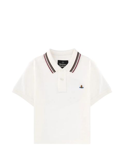 Vivienne Westwood striped-collar polo shirt - White - zdjęcie produktu nr 1