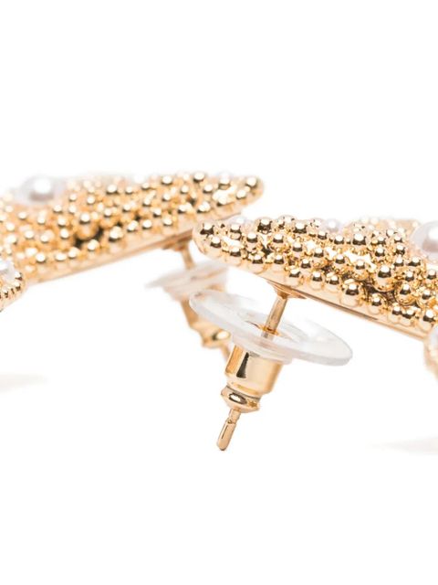Self-Portrait sea-star earrings - Gold