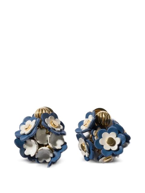 Miu Miu metal and leather earrings - Gold - zdjęcie produktu nr 1