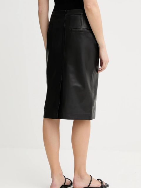 Marc O'Polo spódnica skórzana kolor czarny mini ołówkowa 506703577011 - zdjęcie produktu nr 2