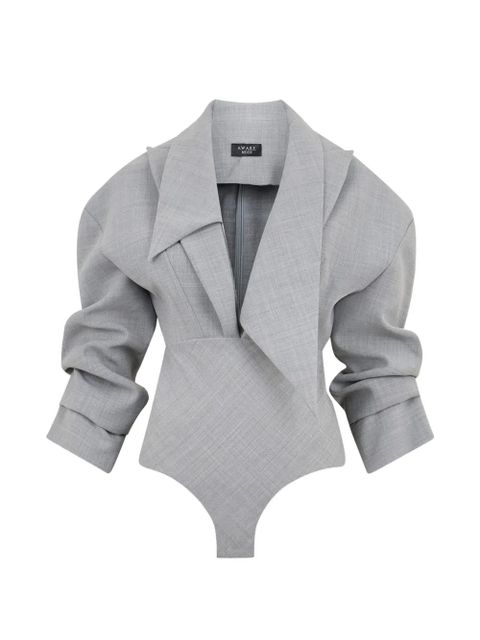 A.W.A.K.E. Mode tailored ruched bodysuit - Grey - zdjęcie produktu nr 1