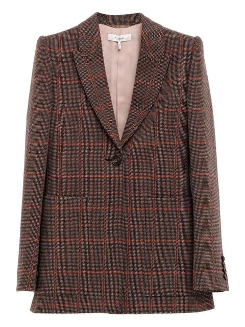 Chloé checked single-breasted blazer - Brown - zdjęcie produktu nr 1