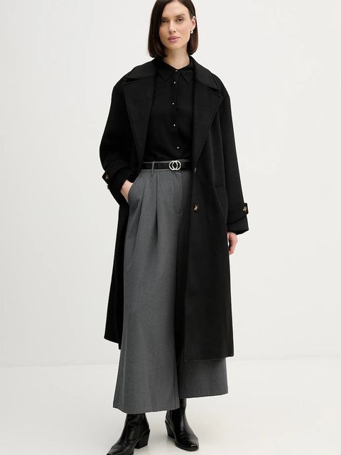 Pedro del Hierro spodnie damskie kolor szary szerokie high waist 7602527 - zdjęcie produktu nr 2