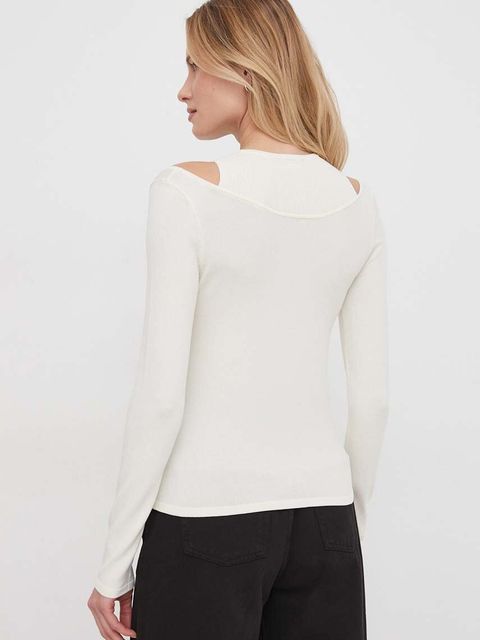 Sisley sweter damski kolor beżowy lekki