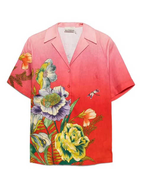 ALEMAIS Inez floral-print linen shirt - Pink - zdjęcie produktu nr 1