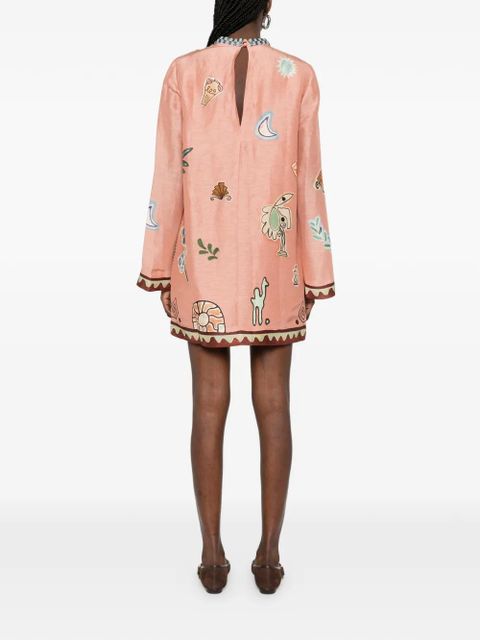 ALEMAIS x LRNCE Laurence beaded embroidered mini dress - Pink