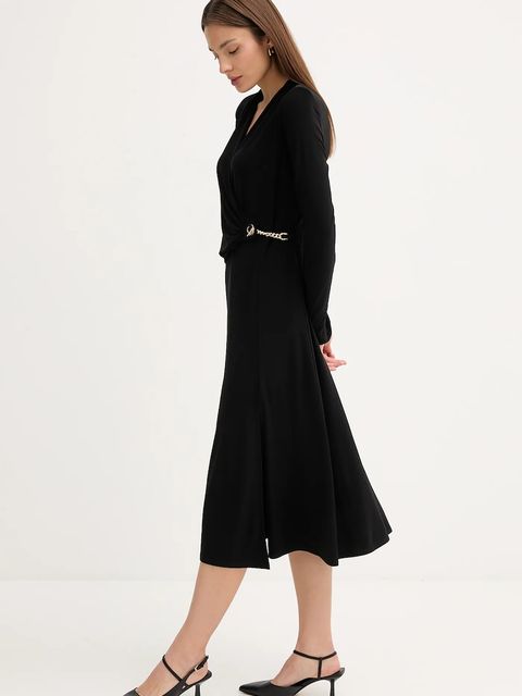 Joseph Ribkoff sukienka kolor czarny midi rozkloszowana 253235