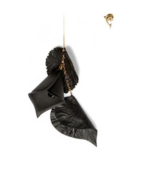 PUCCI leather flowers mono earring - Black