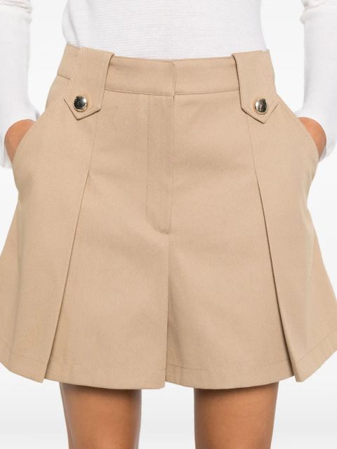 Maje pleated buttoned shorts - Neutrals