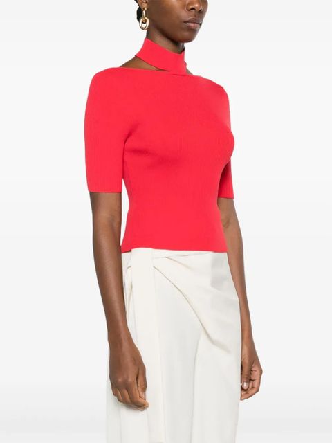 Cult Gaia Brianna ribbed knitted top - Red