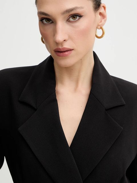 Bardot sukienka kolor czarny mini dopasowana 60128DB