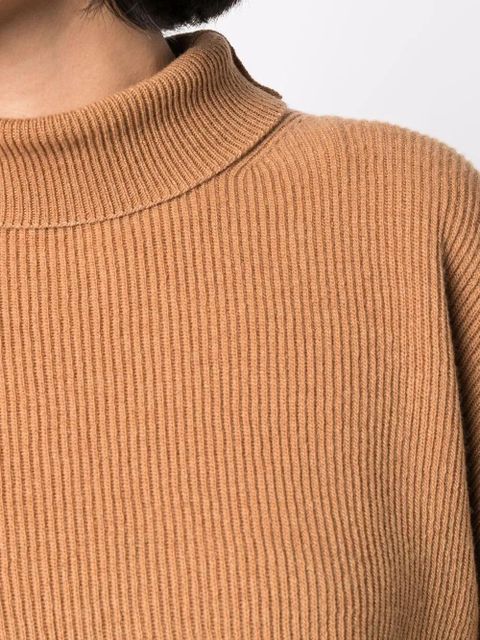 Nanushka roll-neck ribbed-knit jumper - Brown