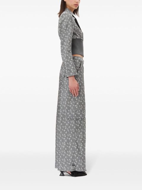 GANNI jacquard cropped blazer - Grey - zdjęcie produktu nr 2